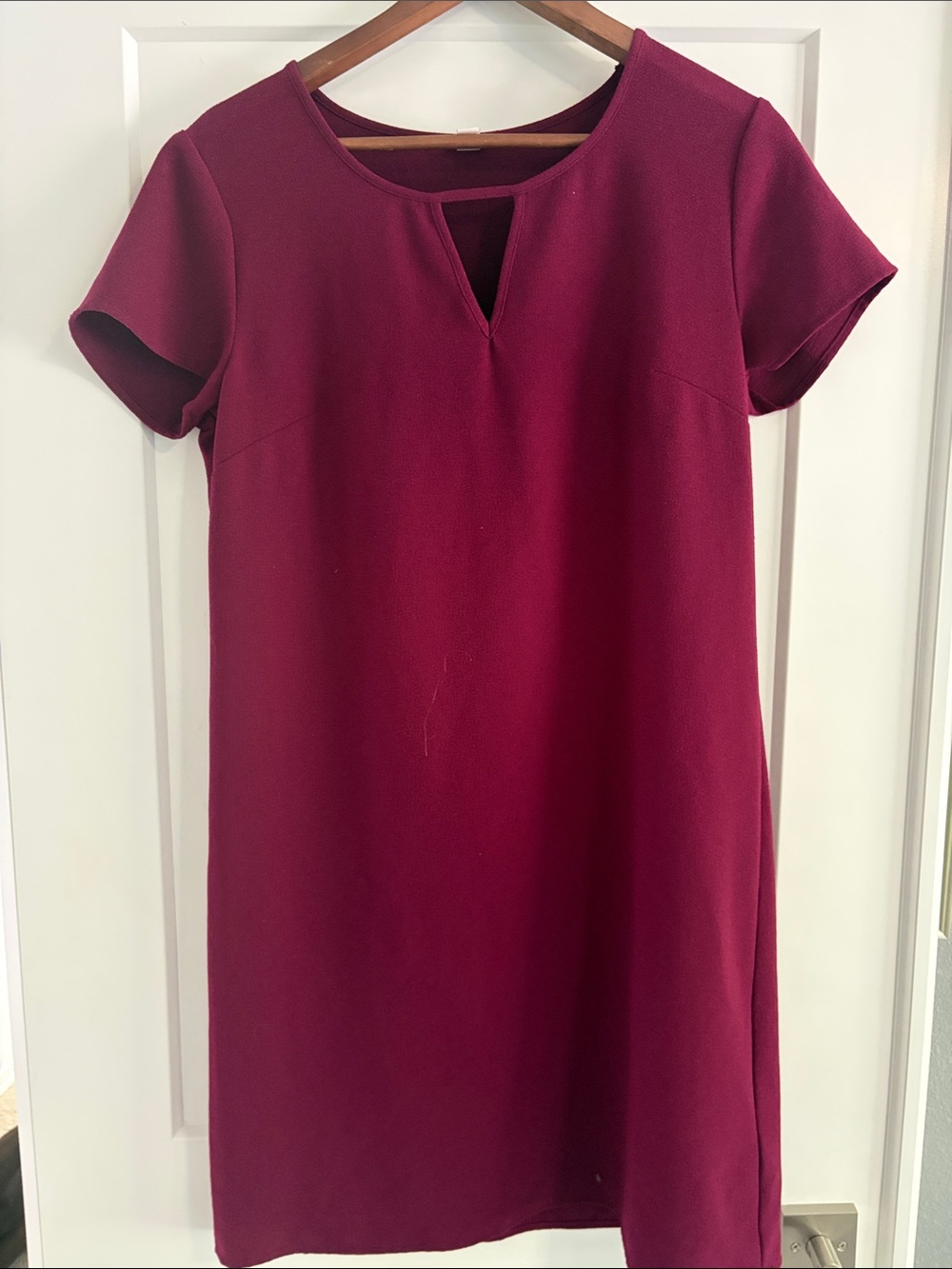Merona Wine-Red Short Sleeve Shift Dress